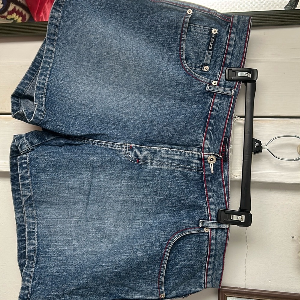 Us polo assn denim shoes with American flag size 22